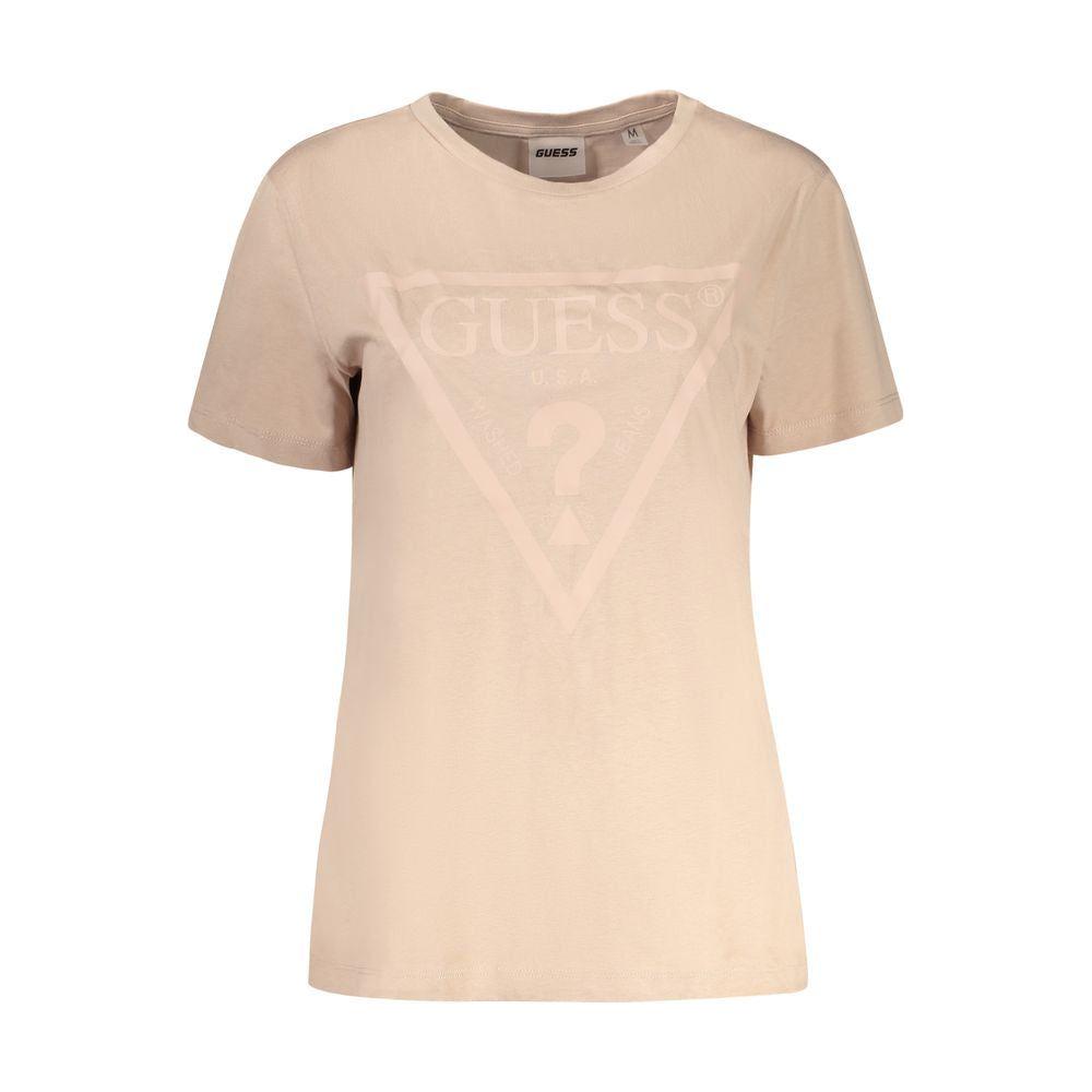 Guess Jeans Beige Cotton Tops & T-Shirt Guess Jeans