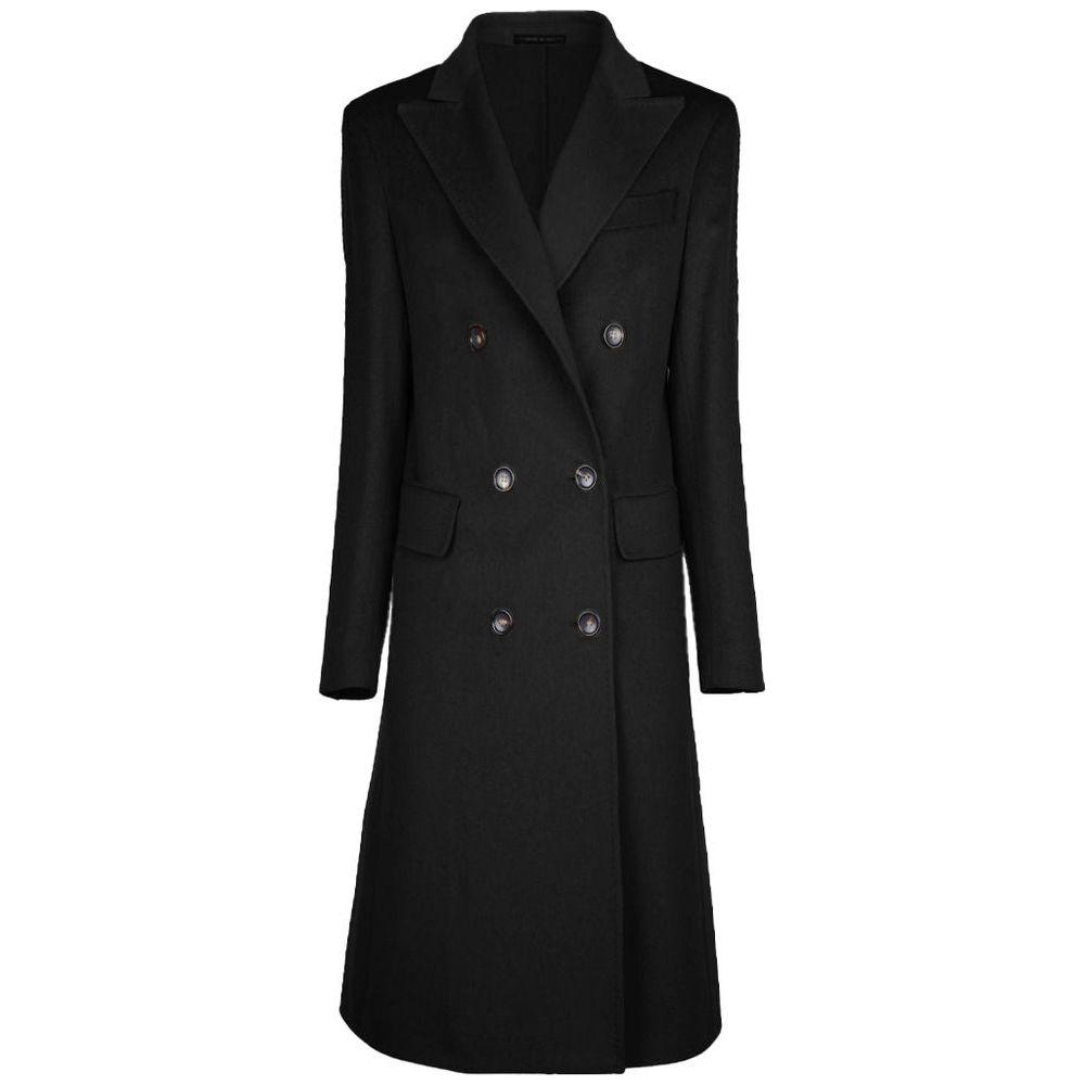 Made in Italy Black Wool Women Coat Made in Italy