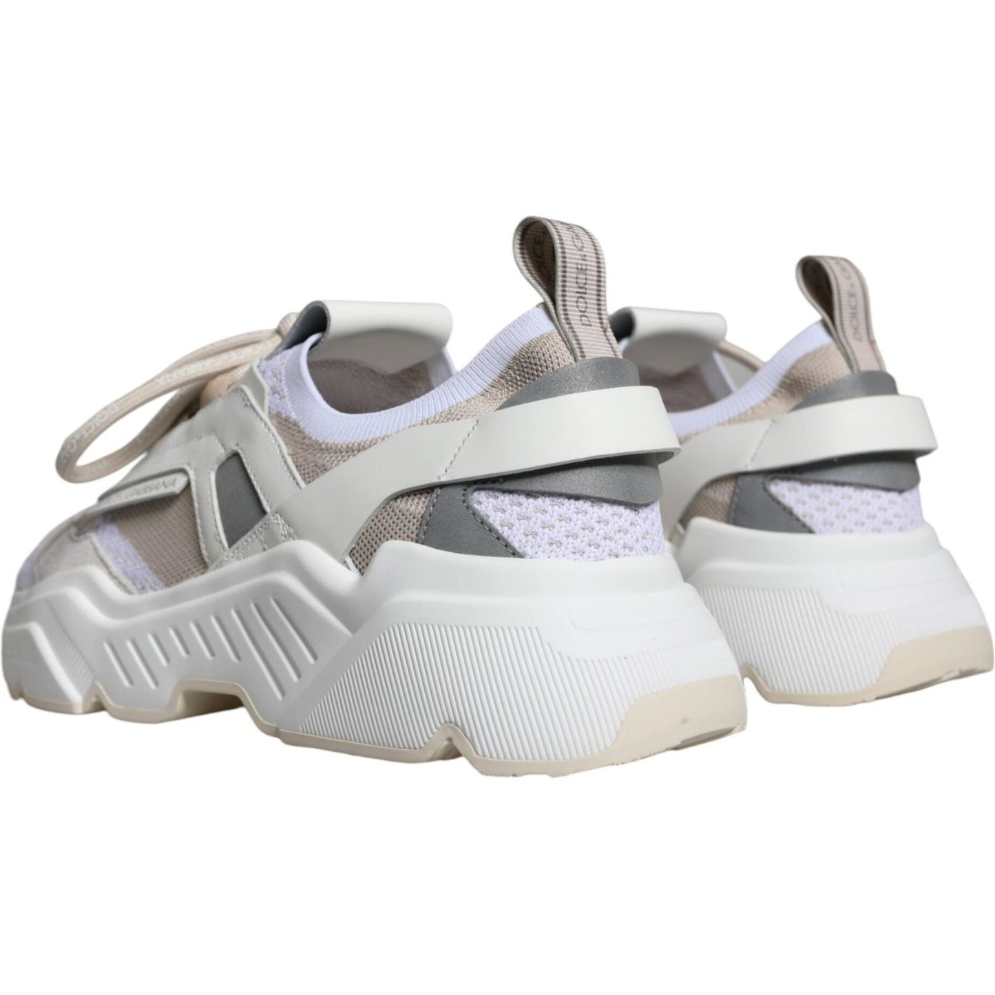 Dolce & Gabbana White Beige Leather Sport DAYMASTER Sneakers Shoes Dolce & Gabbana