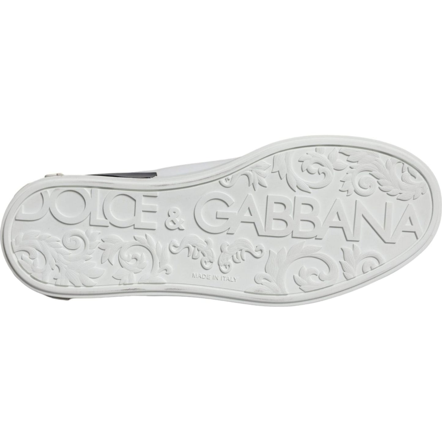 Dolce & Gabbana Black Leather Logo Portofino Sneaker Shoes Dolce & Gabbana