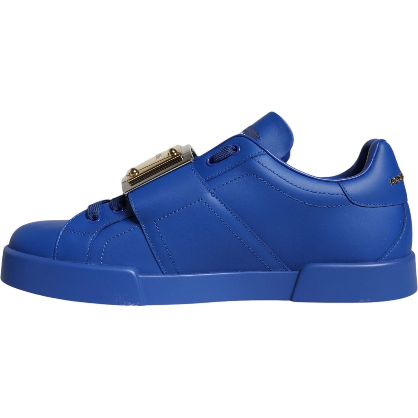 Dolce & Gabbana Blue Leather Low Top Portofino Sneakers Shoes Dolce & Gabbana