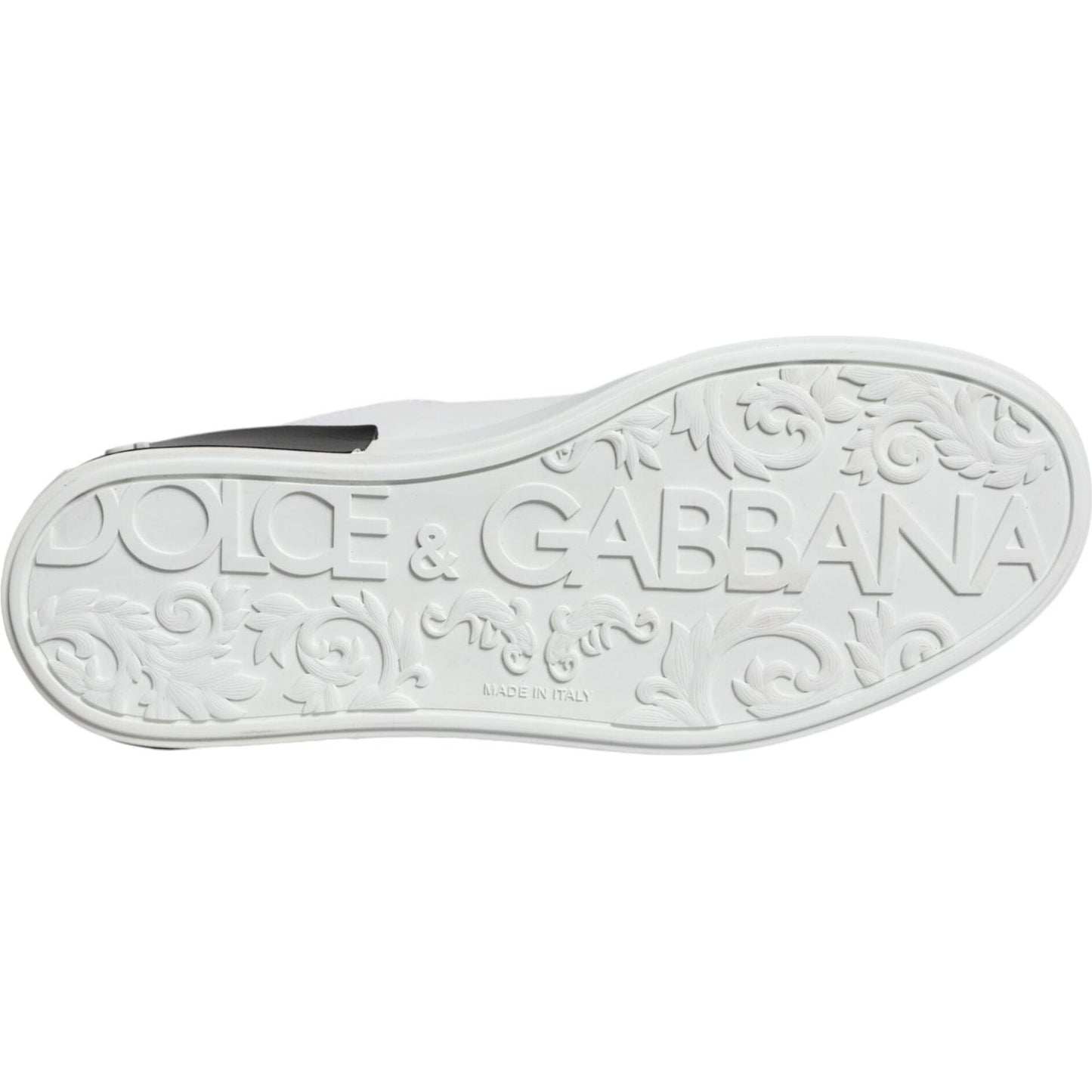 Dolce & Gabbana Black Leather Logo Portofino Sneaker Shoes Dolce & Gabbana