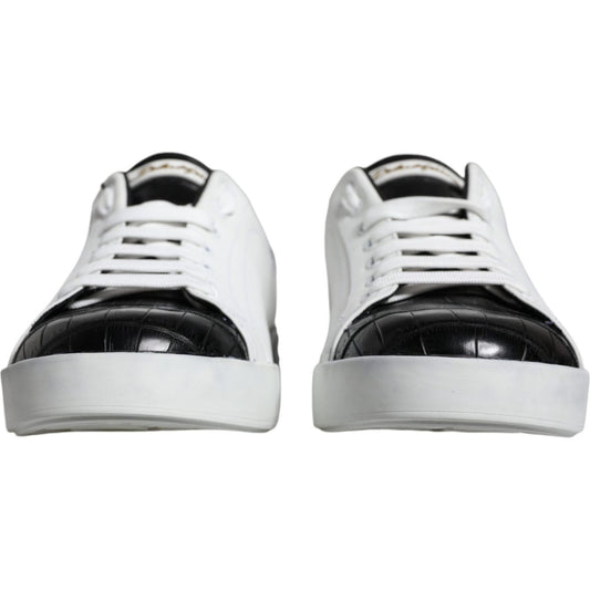 Dolce & Gabbana White Leather Logo Portofino Sneaker Shoes Dolce & Gabbana