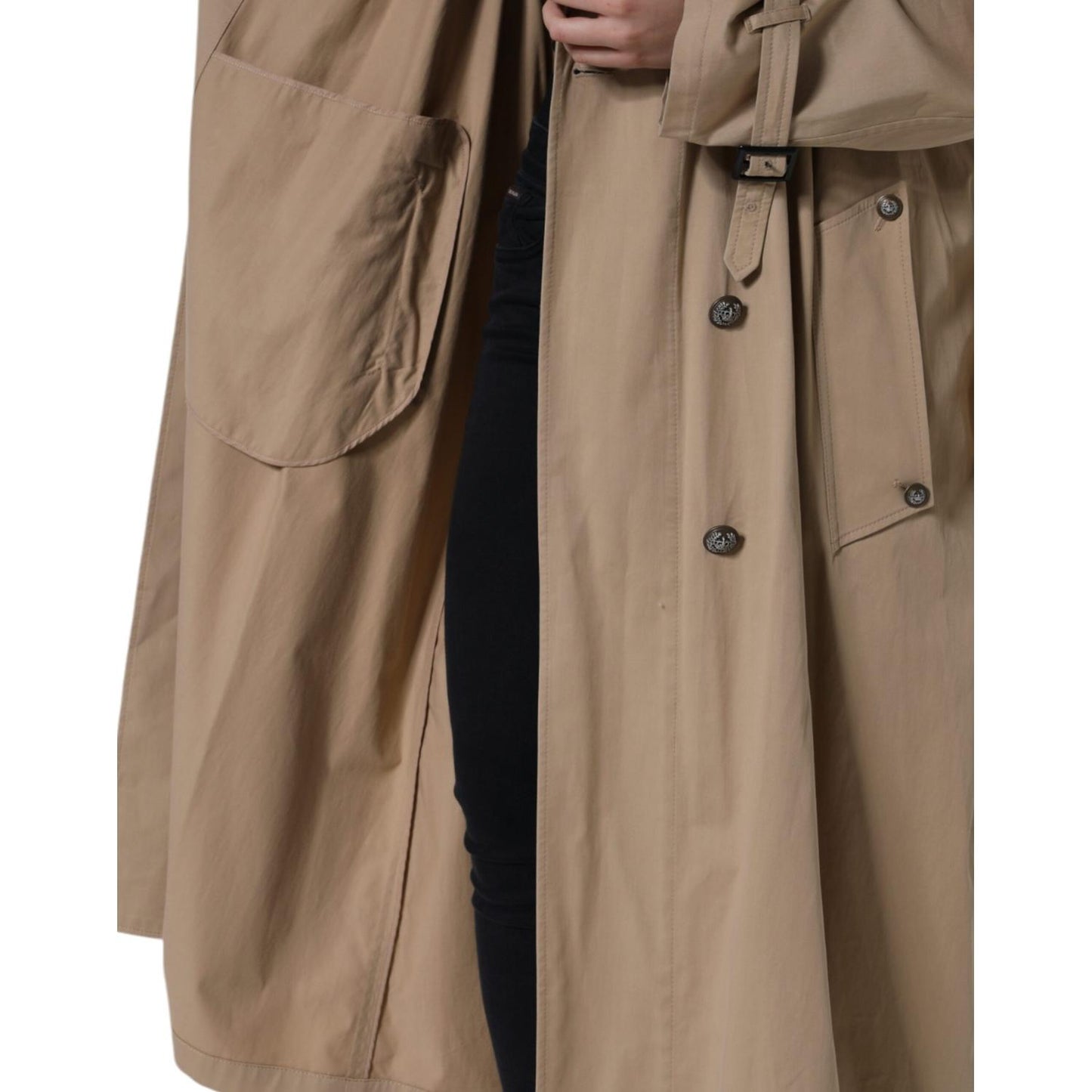 Dolce & Gabbana Khaki Double Breasted Trench Coat Jacket Dolce & Gabbana