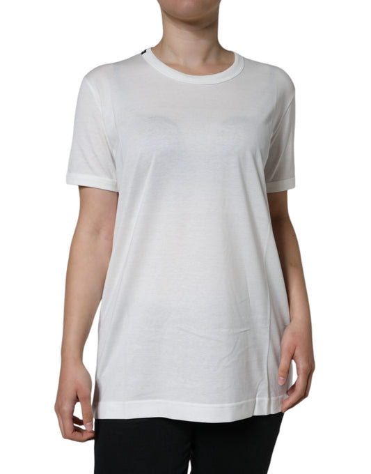 Dolce & Gabbana White Cotton Crew Neck Short Sleeve T-shirt Dolce & Gabbana