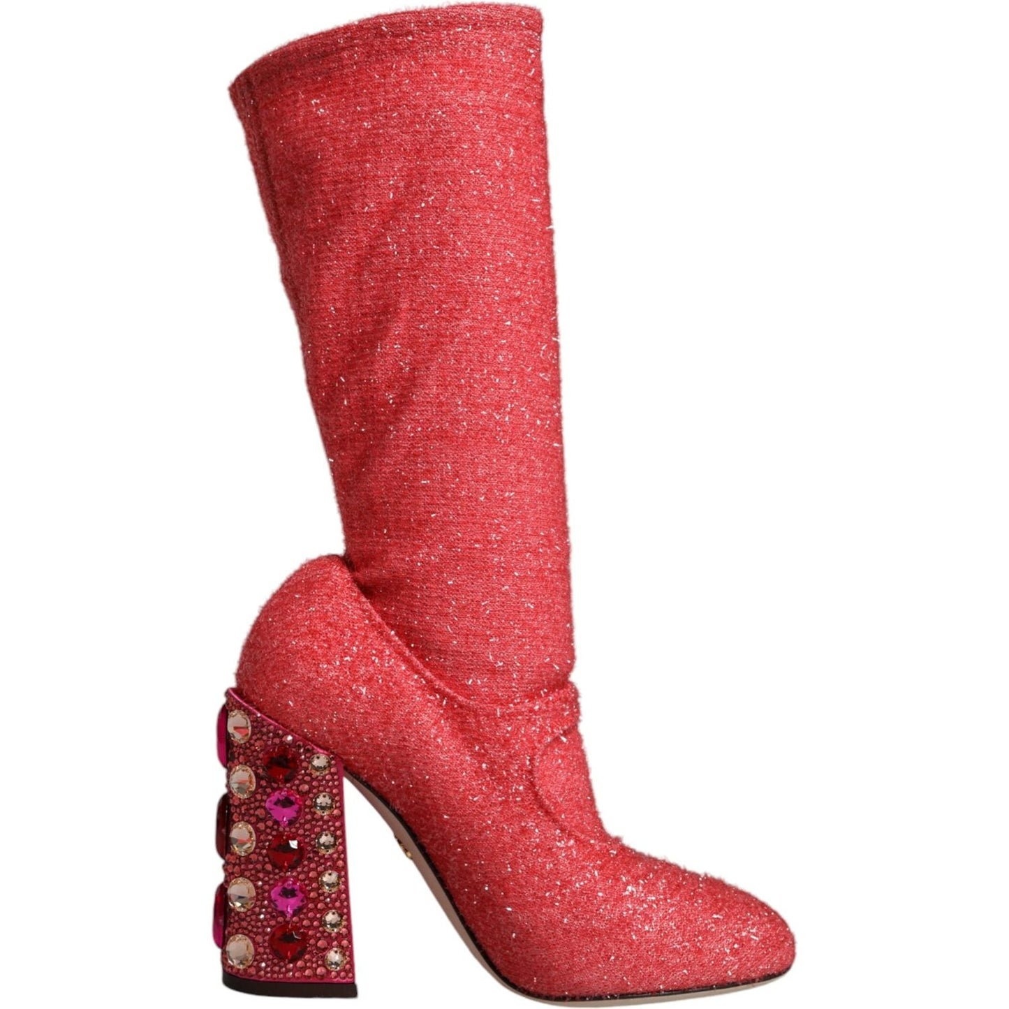 Dolce & Gabbana Pink Crystal Lurex Fantasy High Boots Shoes Dolce & Gabbana