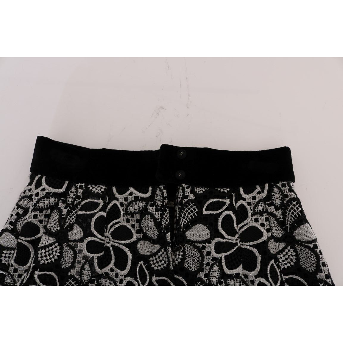 Dolce & Gabbana Elegant Lace Mini Skirt with Crystal Details Dolce & Gabbana