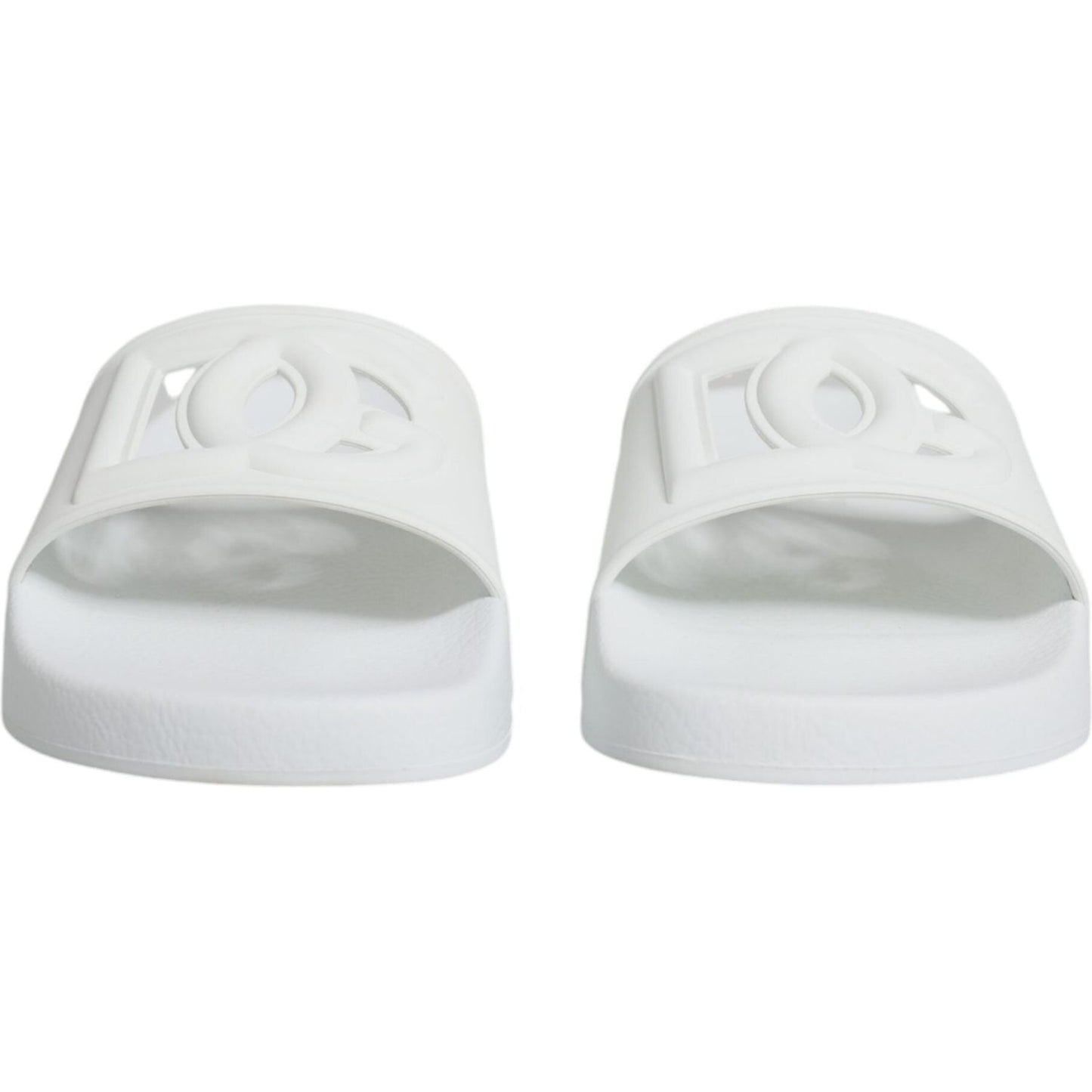 Dolce & Gabbana White Rubber Slides Sandals Beachwear Shoes Dolce & Gabbana