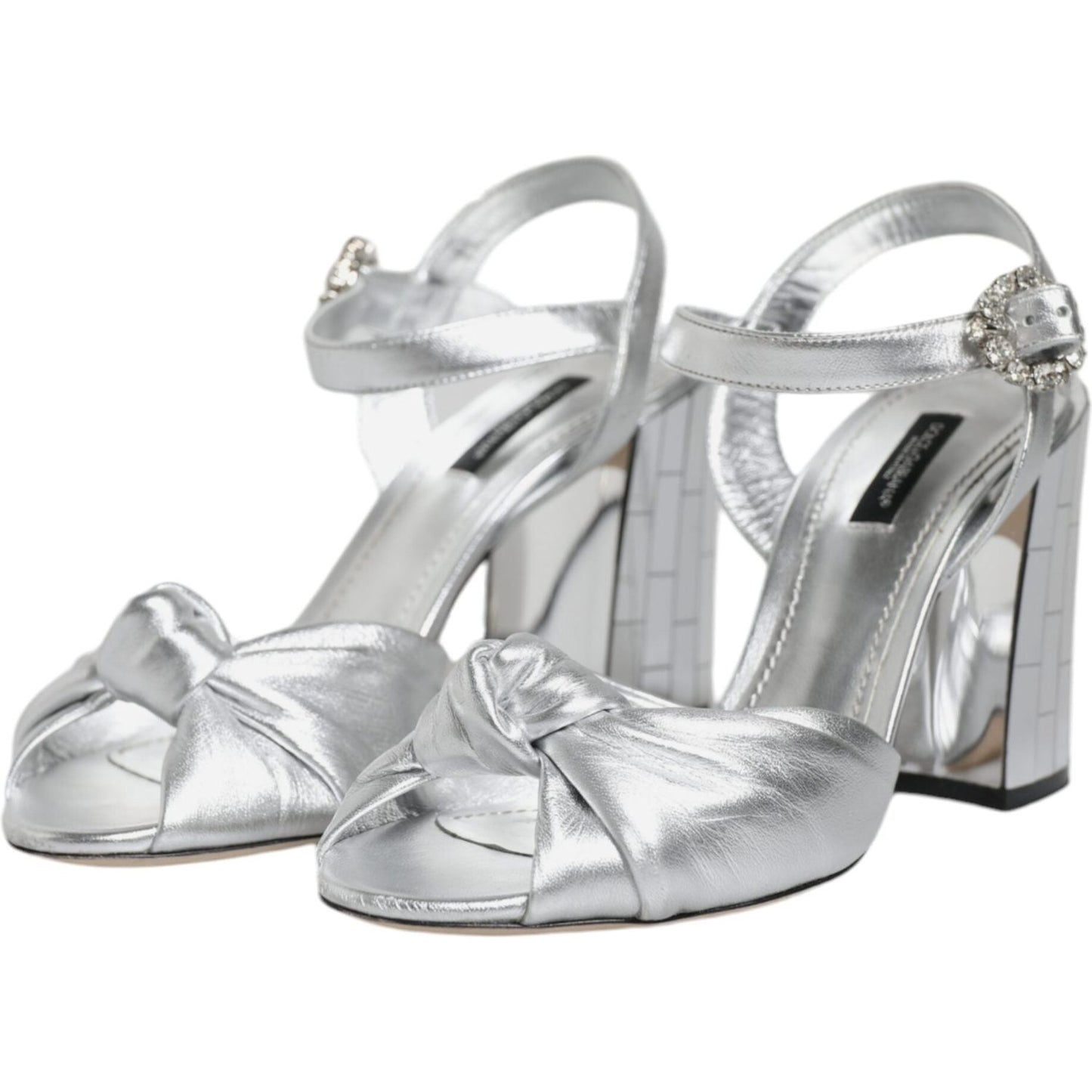 Dolce & Gabbana Silver Mirror Heels KEIRA Sandals Shoes Dolce & Gabbana