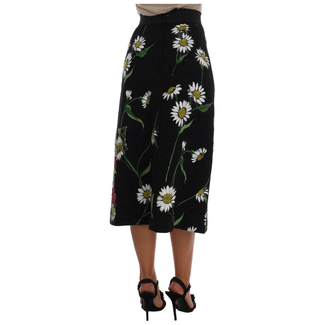 Dolce & Gabbana Embellished A-Line Mid-Calf Skirt Dolce & Gabbana