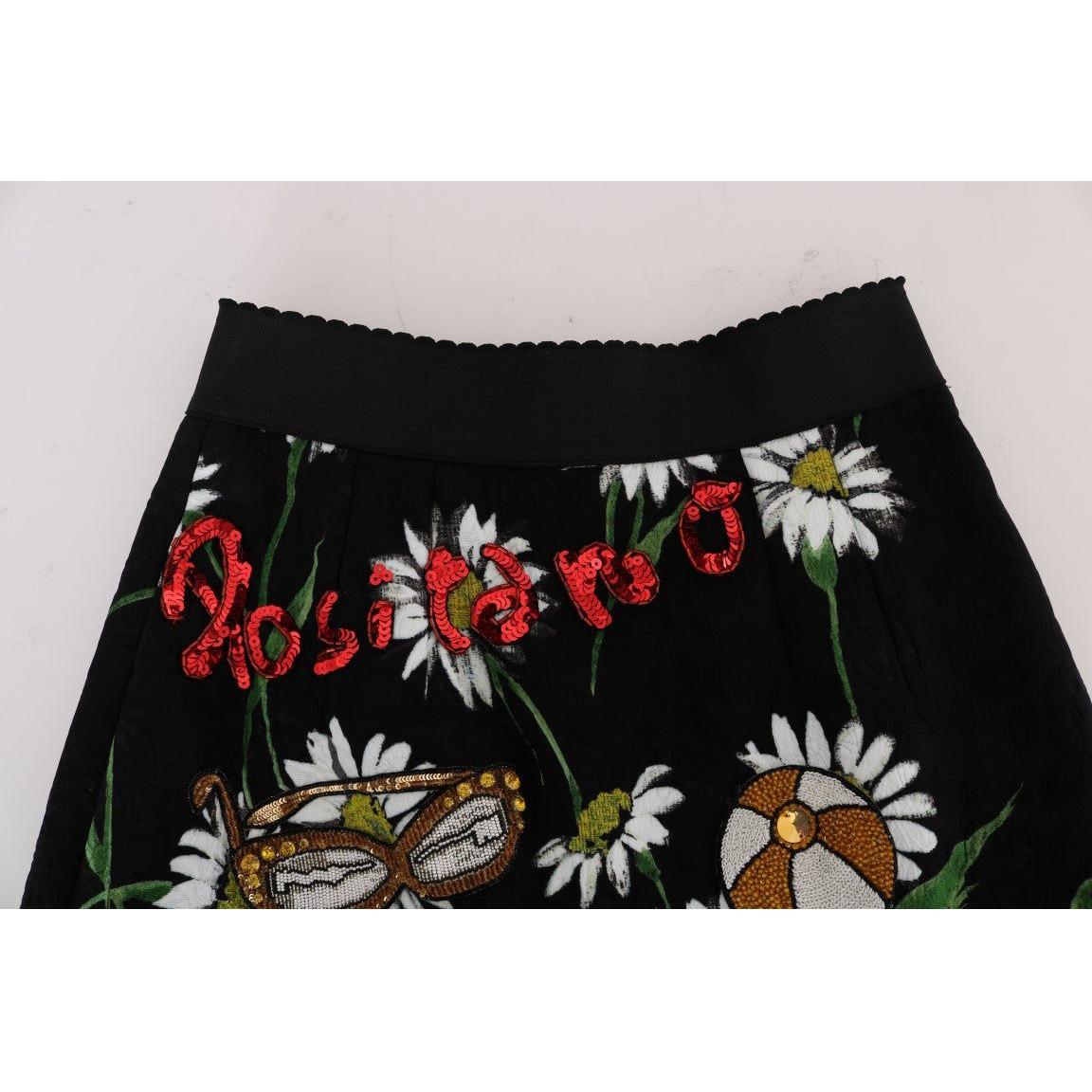 Dolce & Gabbana Embellished A-Line Mid-Calf Skirt Dolce & Gabbana