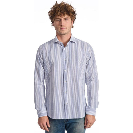 Baldinini Trend Light Blue Cotton Shirt Baldinini Trend