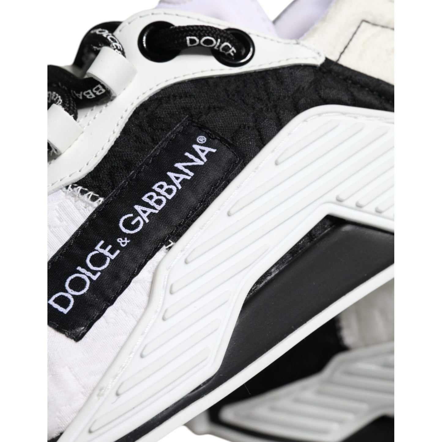 Dolce & Gabbana White Black Low Top NS1 Sneakers Shoes Dolce & Gabbana