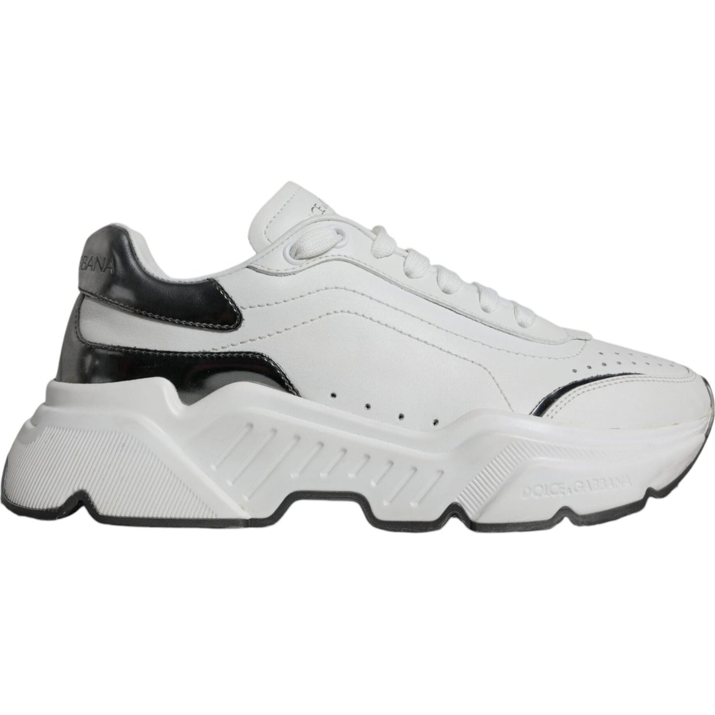 Dolce & Gabbana Silver White Daymaster Low Top Sneakers Shoes Dolce & Gabbana