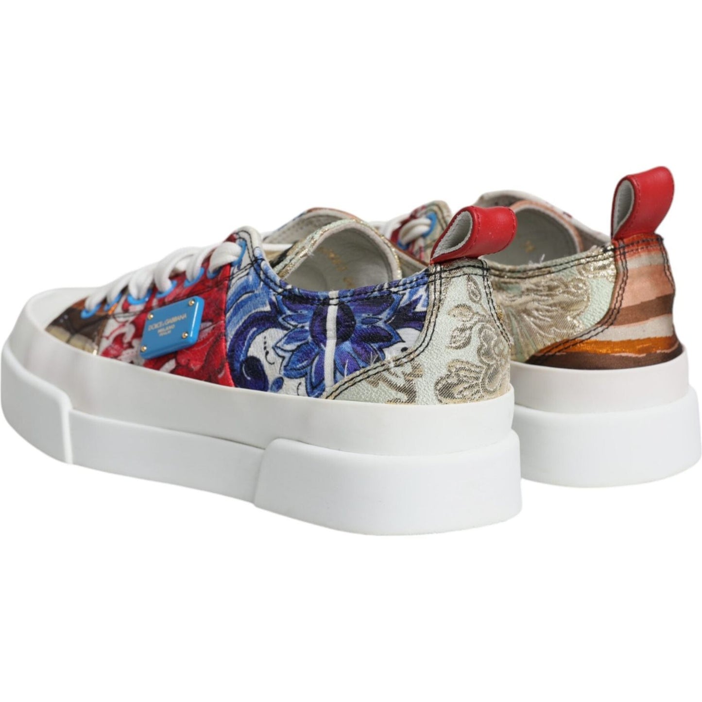 Dolce & Gabbana Multicolor Patchwork Low Top Sneakers Shoes Dolce & Gabbana