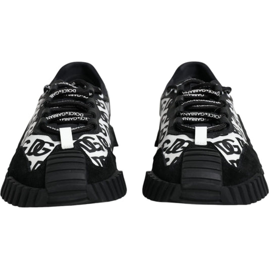 Dolce & Gabbana Black Logo Lace Up Low Top NS1 Sneakers Shoes Dolce & Gabbana