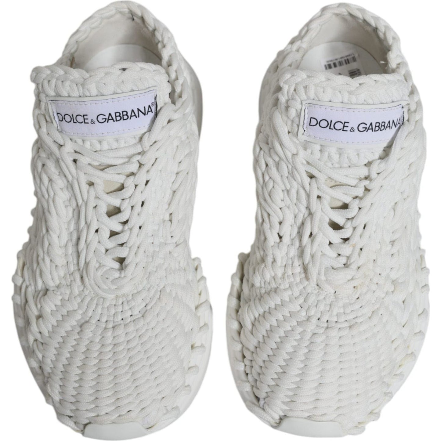 Dolce & Gabbana White Knitted Daymaster Sneakers Shoes Dolce & Gabbana