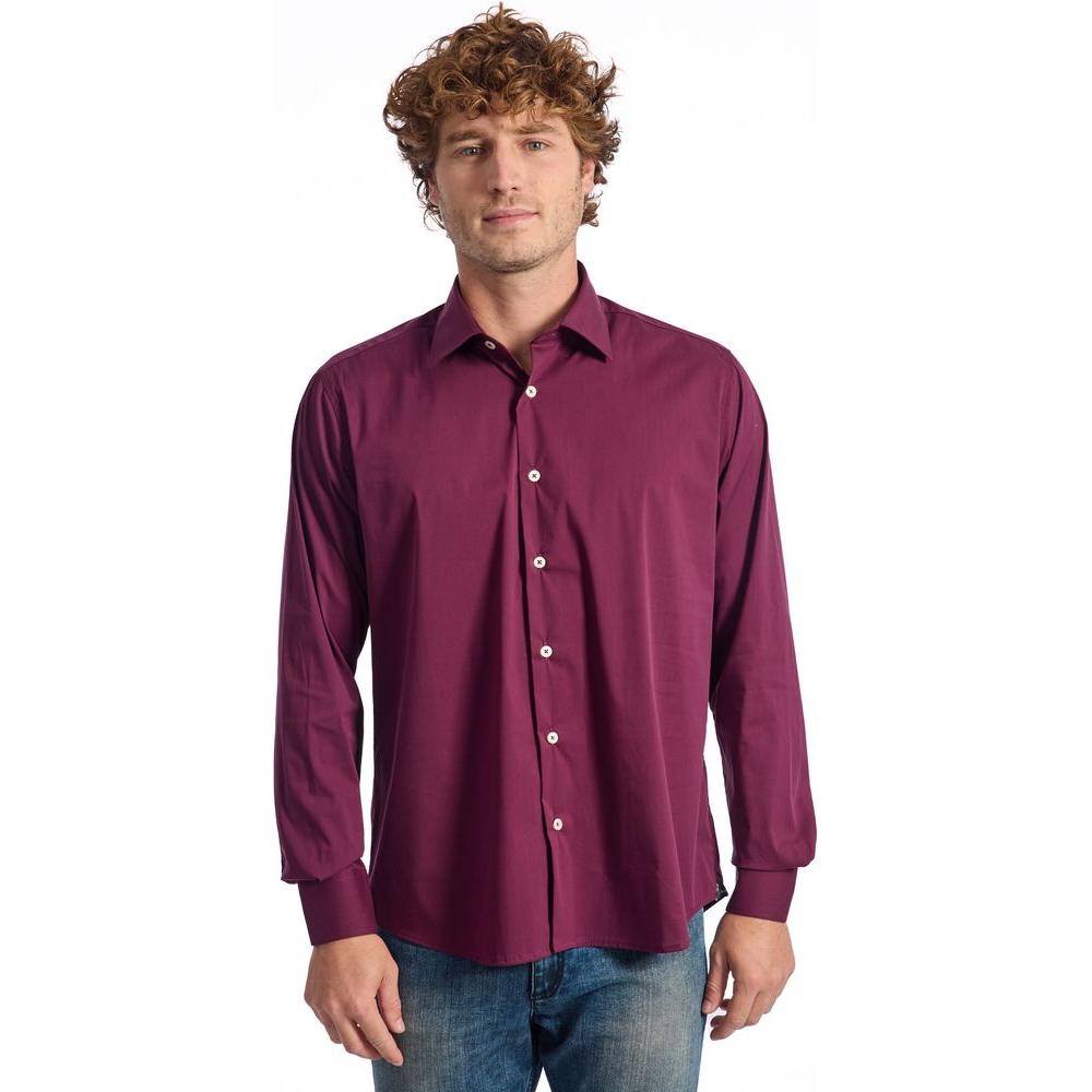 Baldinini Trend Burgundy Cotton Shirt Baldinini Trend