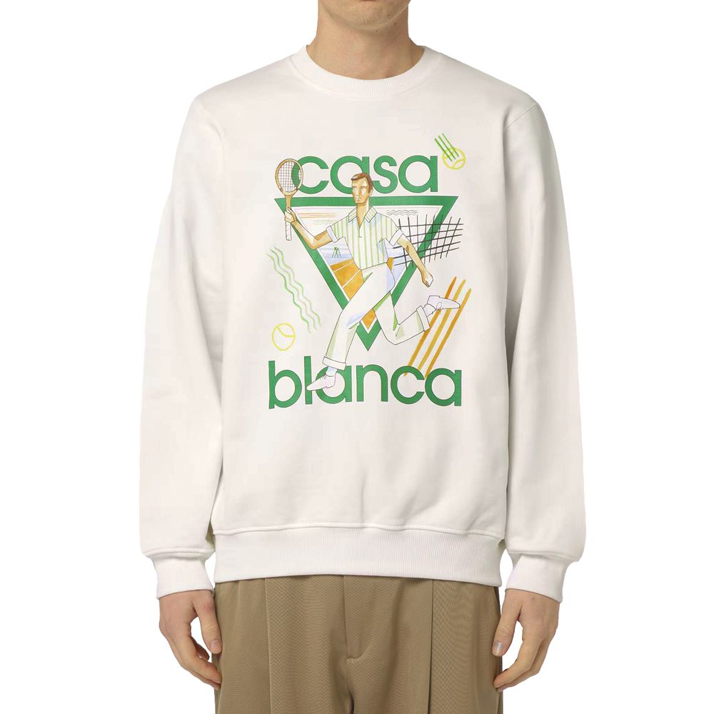 Casablanca White Cotton Sweater Casablanca