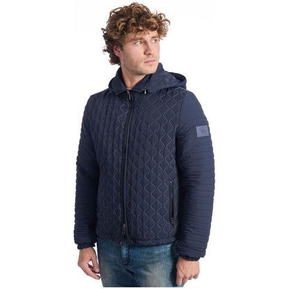 Roberto Pepe Luxury Blue Polyamide Men's Quilted Jacket