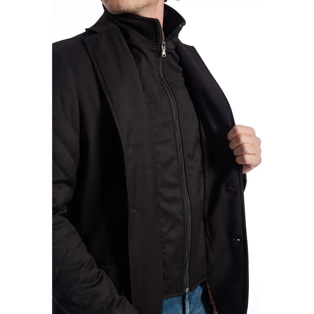 Roberto Pepe Luxury Black Viscose Jacket Roberto Pepe Luxury