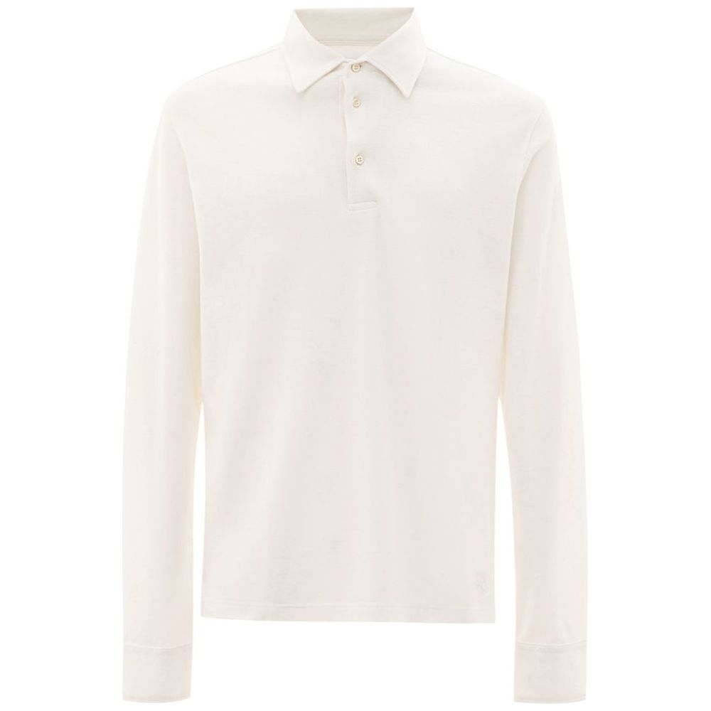 Corneliani White Cotton Polo Shirt Corneliani