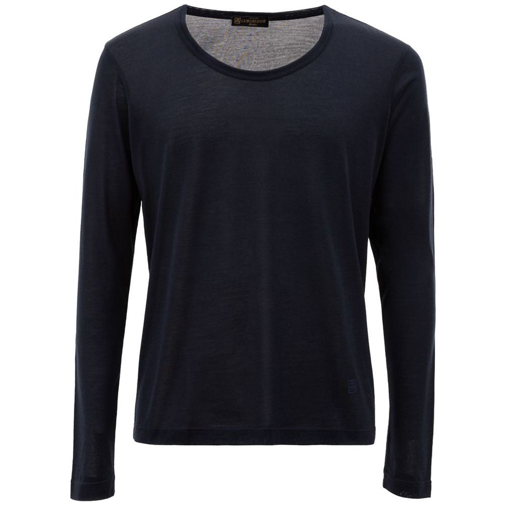 Corneliani Blue Silk T-Shirt Corneliani