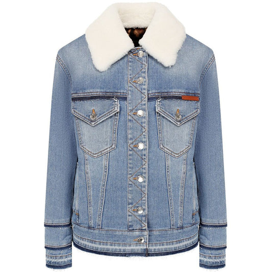 Dolce & Gabbana Light Blue Cotton Jackets & Coat Dolce & Gabbana