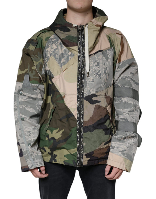 Dolce & Gabbana Multicolor Camouflage Full Zip Hooded Jacket Dolce & Gabbana