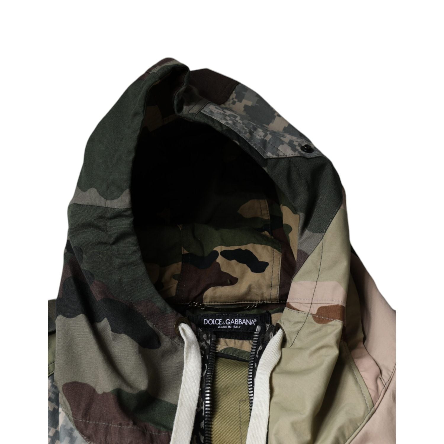 Dolce & Gabbana Multicolor Camouflage Full Zip Hooded Jacket