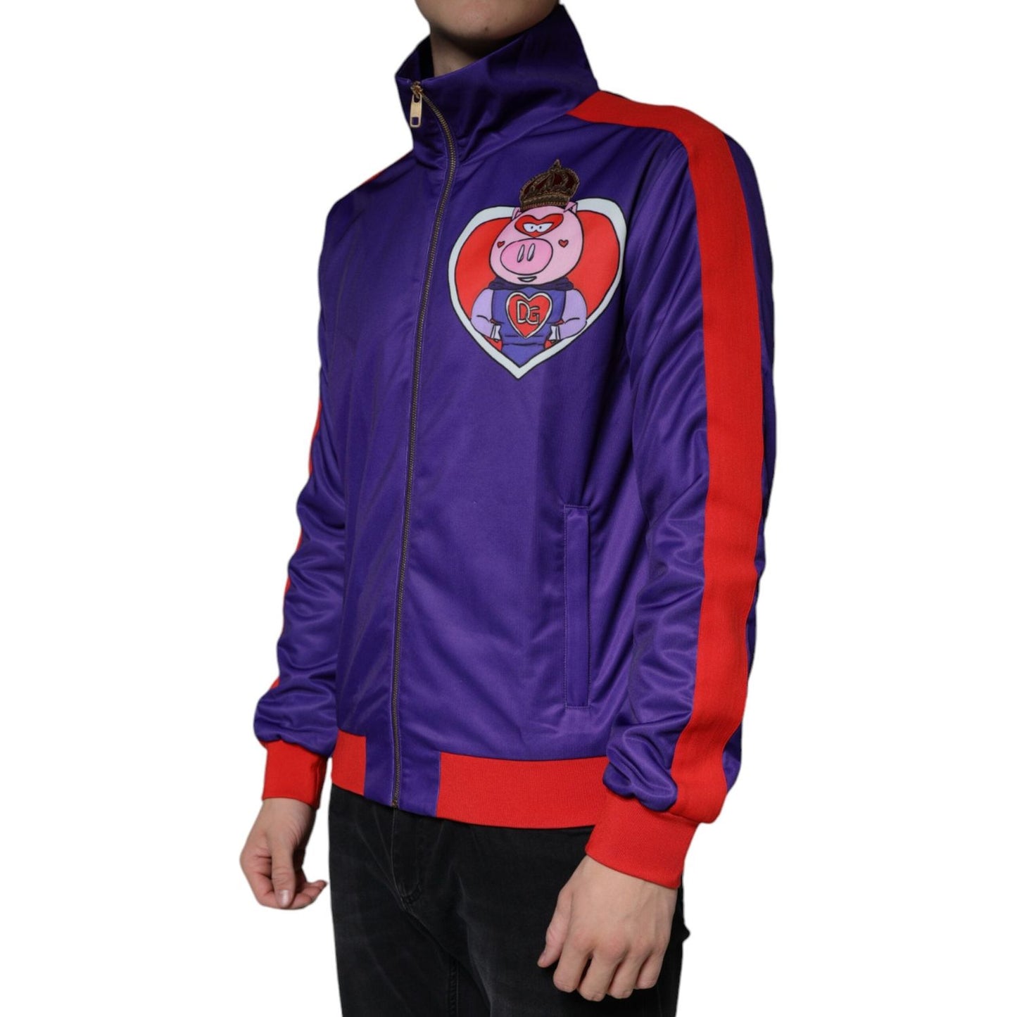 Dolce & Gabbana Purple YEAR OF THE PIG Full Zip Bomber Jacket Dolce & Gabbana