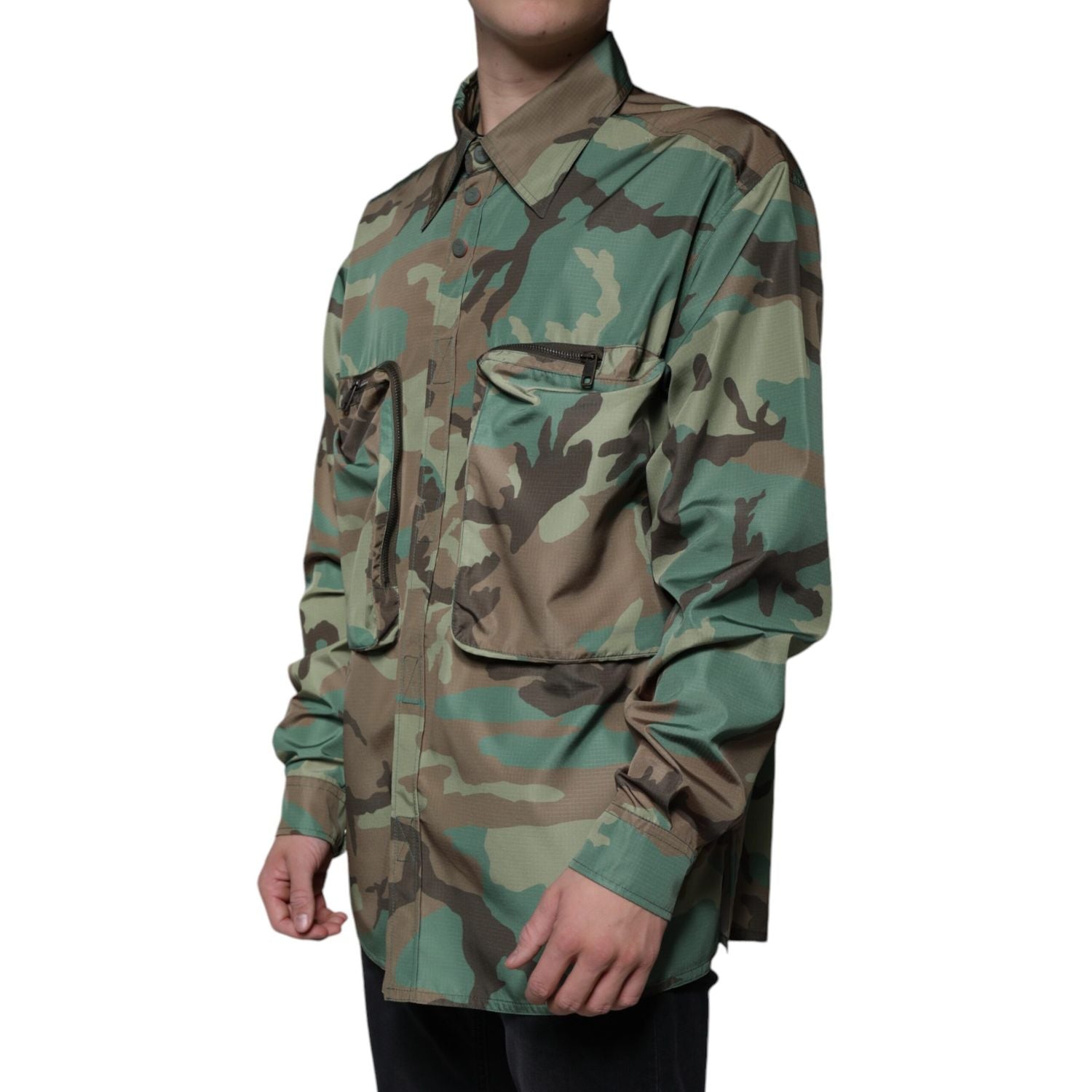 Dolce & Gabbana Multicolor Camouflage Button Down Shirt