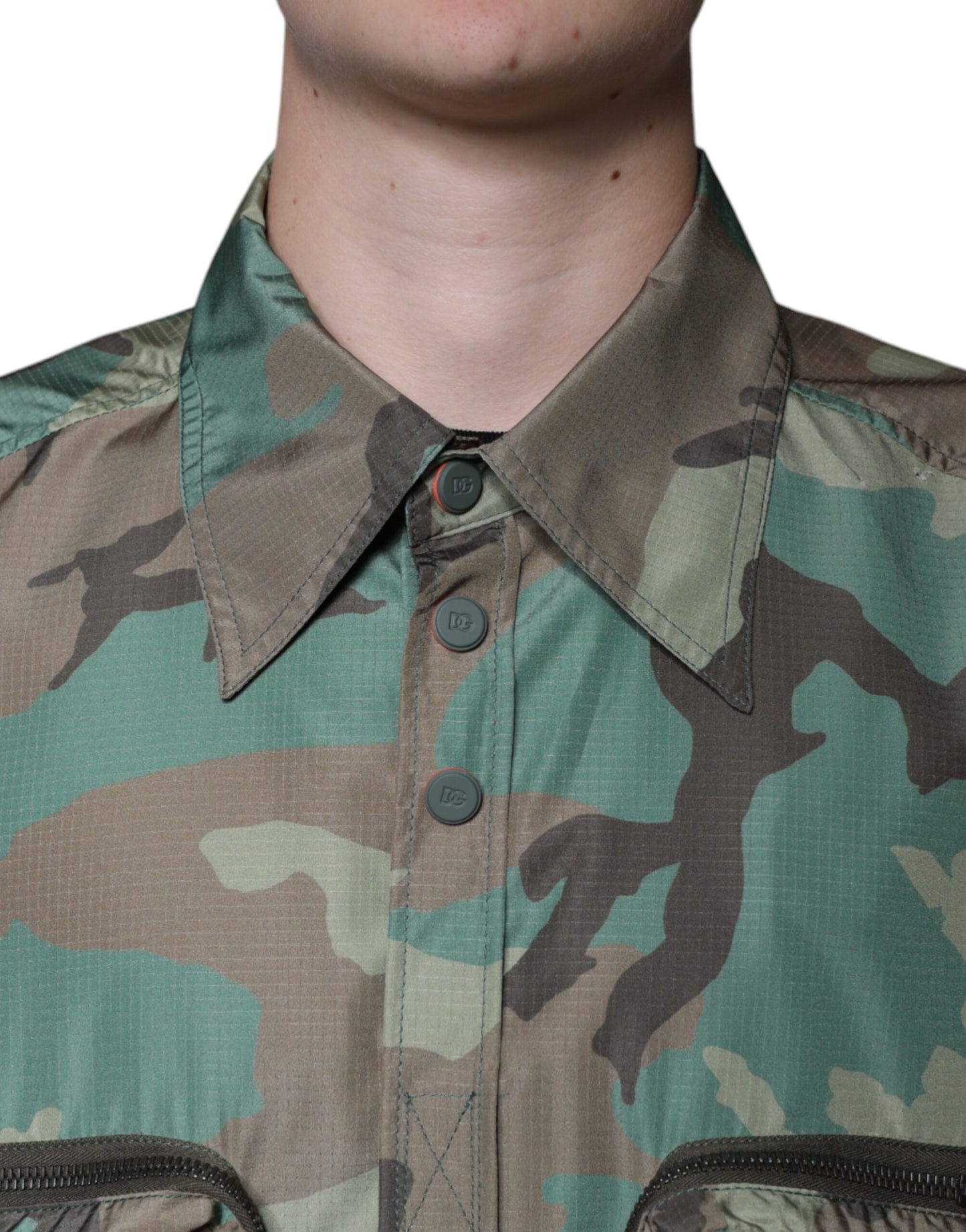 Dolce & Gabbana Multicolor Camouflage Button Down Shirt Dolce & Gabbana