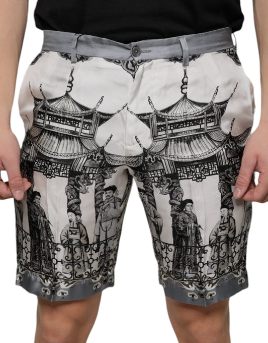 Dolce & Gabbana Multicolor Printed Silk Men Bermuda Shorts Dolce & Gabbana