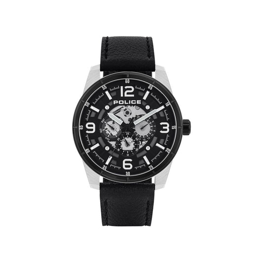 Police Black Leather Watch Police