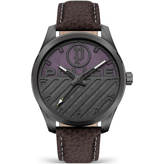 Police Brown Leather Watch Police