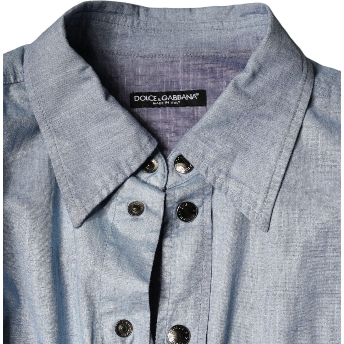 Dolce & Gabbana Light Blue Cotton Button Down Casual Shirt Dolce & Gabbana