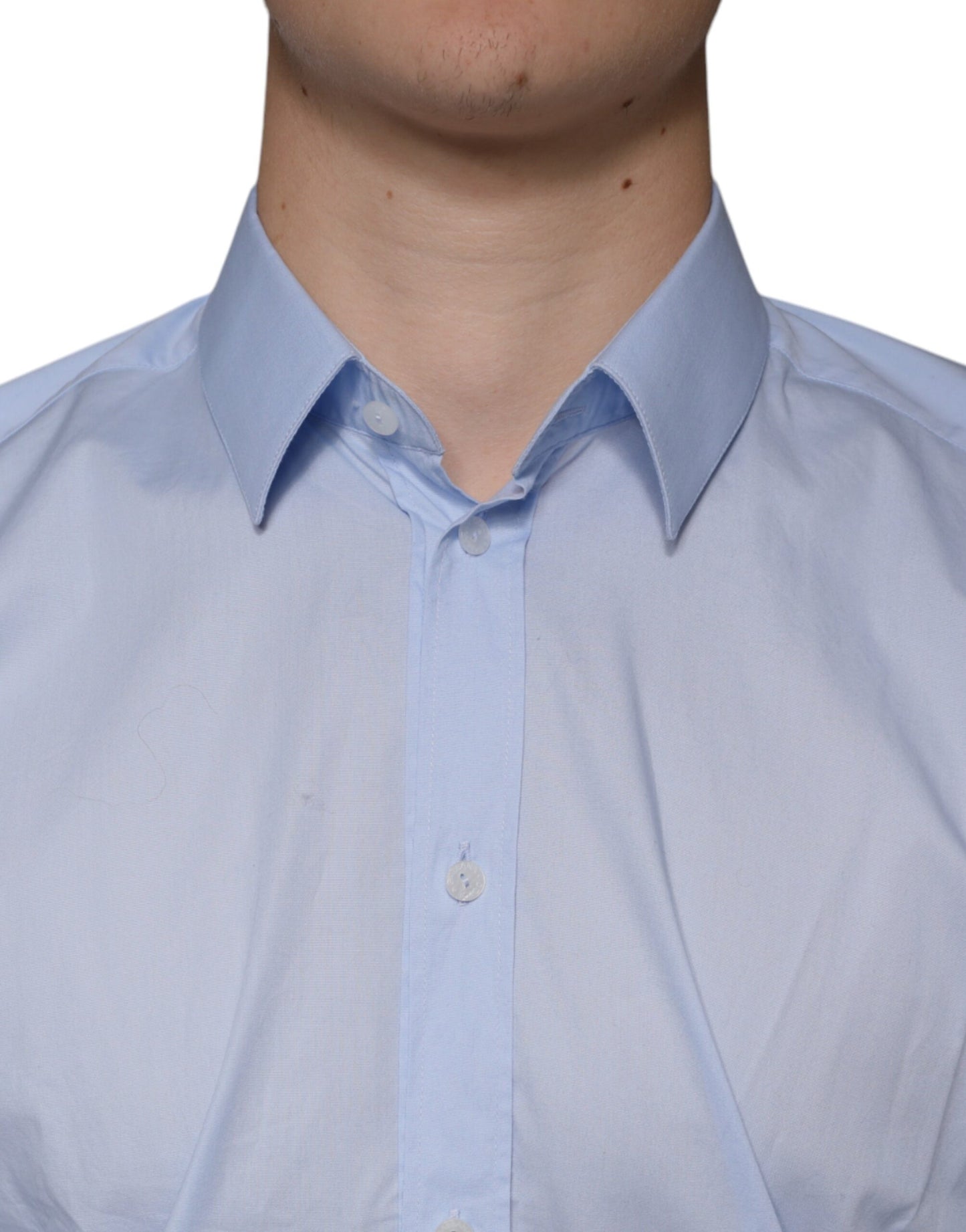 Dolce & Gabbana Light Blue MARTINI Cotton Dress Formal Shirt Dolce & Gabbana