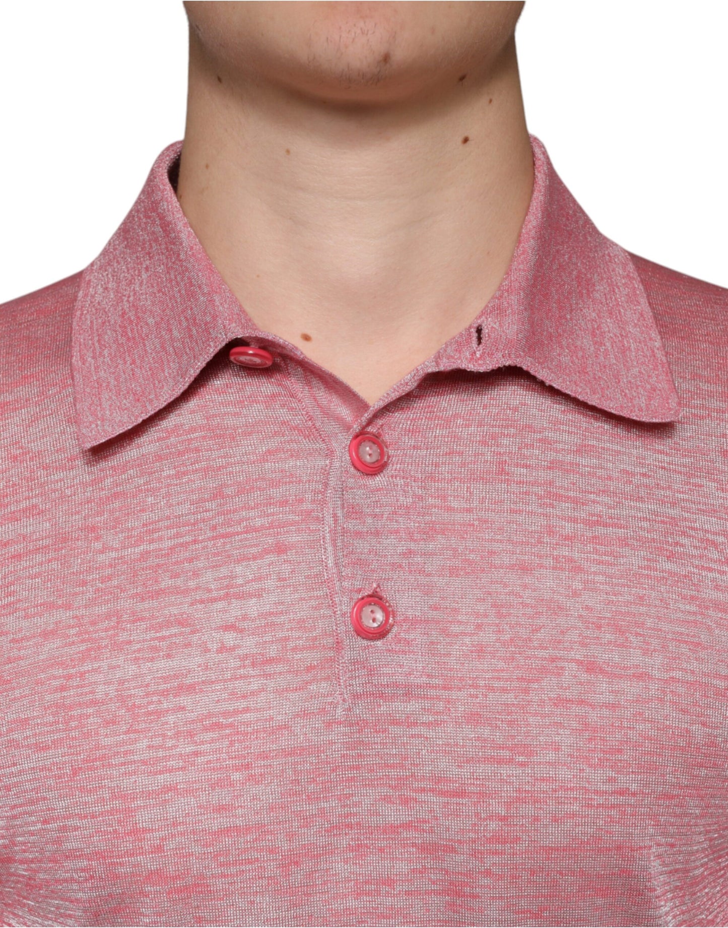 Dolce & Gabbana Pink Polyester Long Sleeve Men Polo T-shirt Dolce & Gabbana