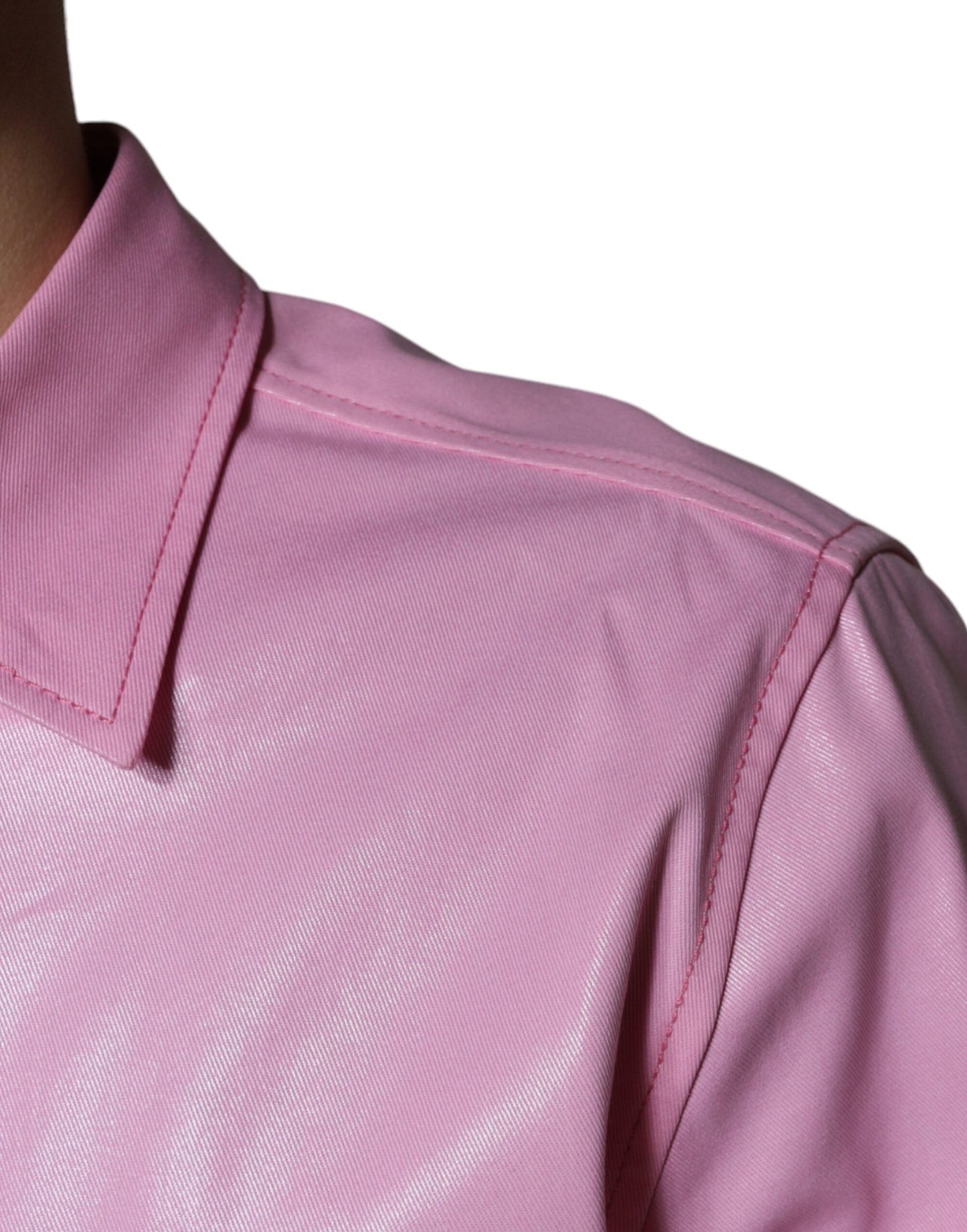 Dolce & Gabbana Pink Cotton Collared Button Down Shirt Dolce & Gabbana