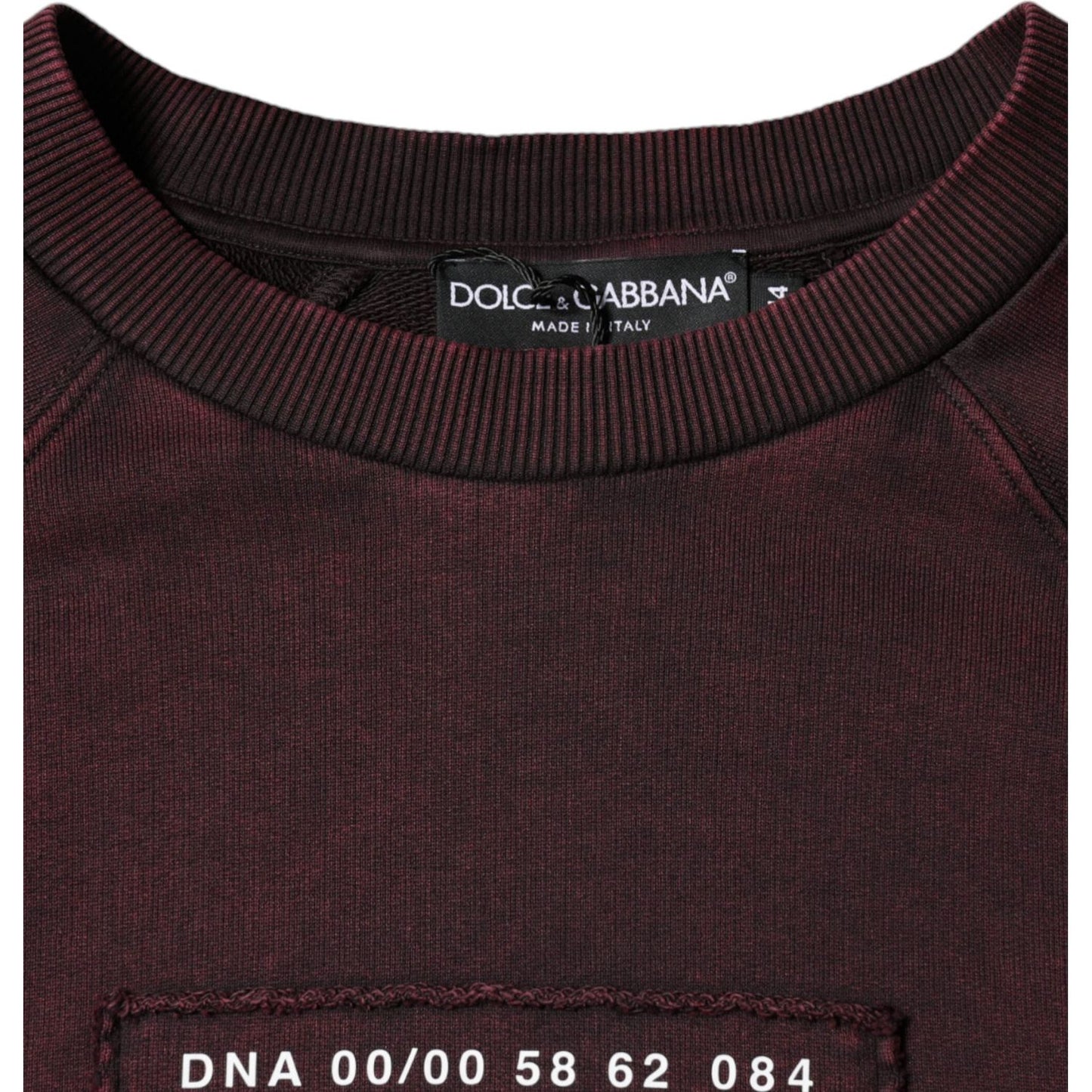 Dolce & Gabbana Maroon Logo Crew Neck Men Sweatshirt Sweater