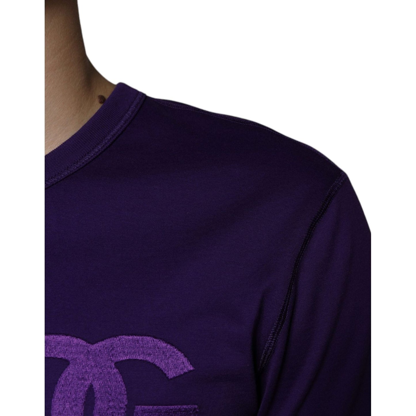 Dolce & Gabbana Purple DG Logo Cotton Crew Neck T-shirt Dolce & Gabbana