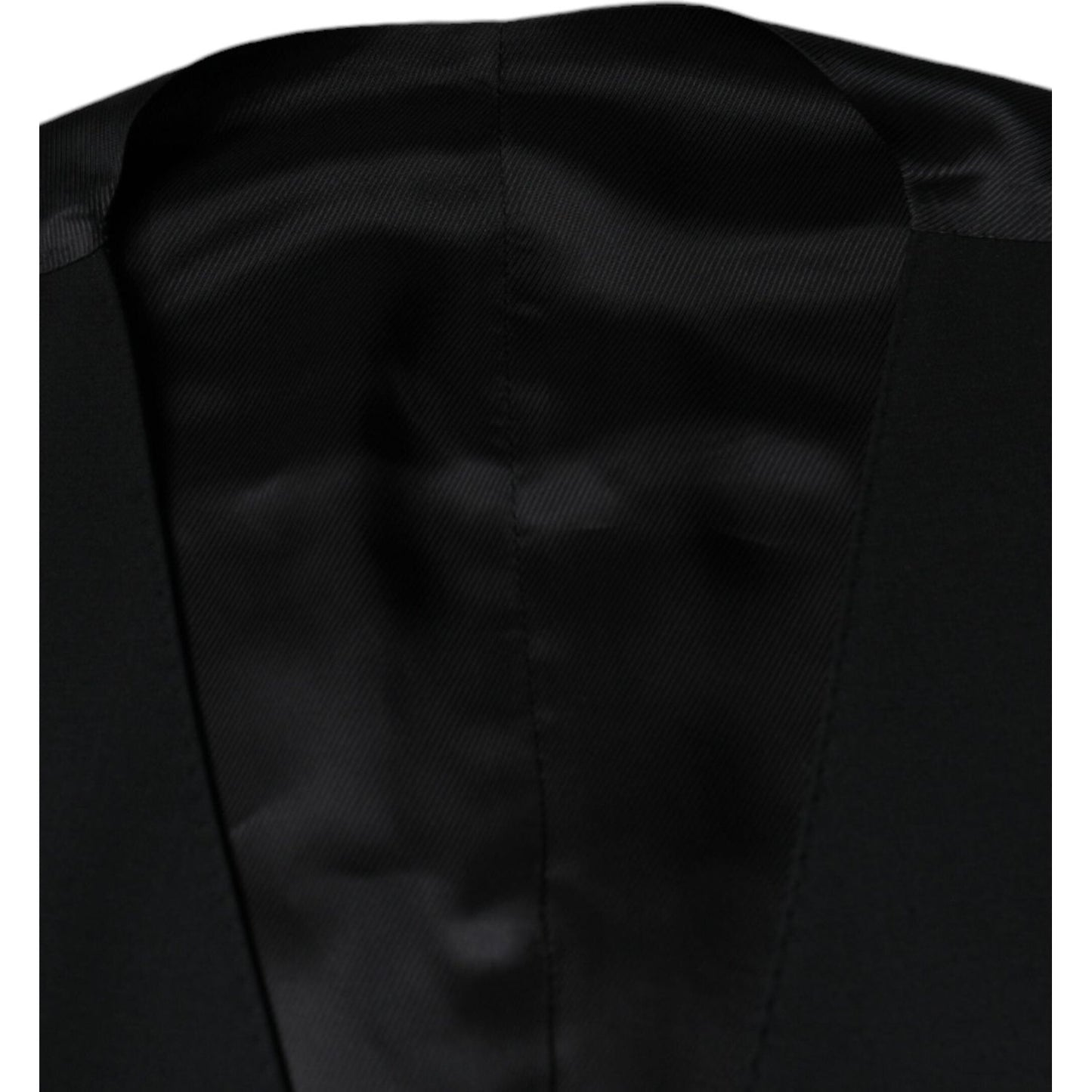 Dolce & Gabbana Black Wool Formal Dress Men Waistcoat Vest