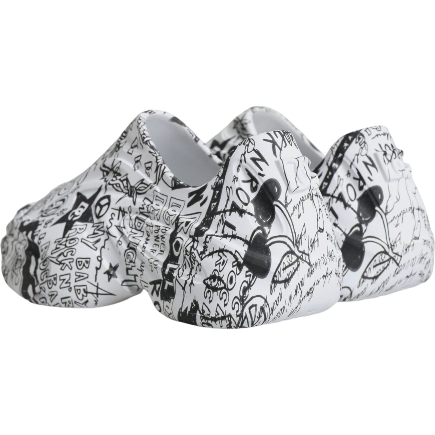 Dolce & Gabbana White Black Graffiti Daymaster Sneakers Shoes