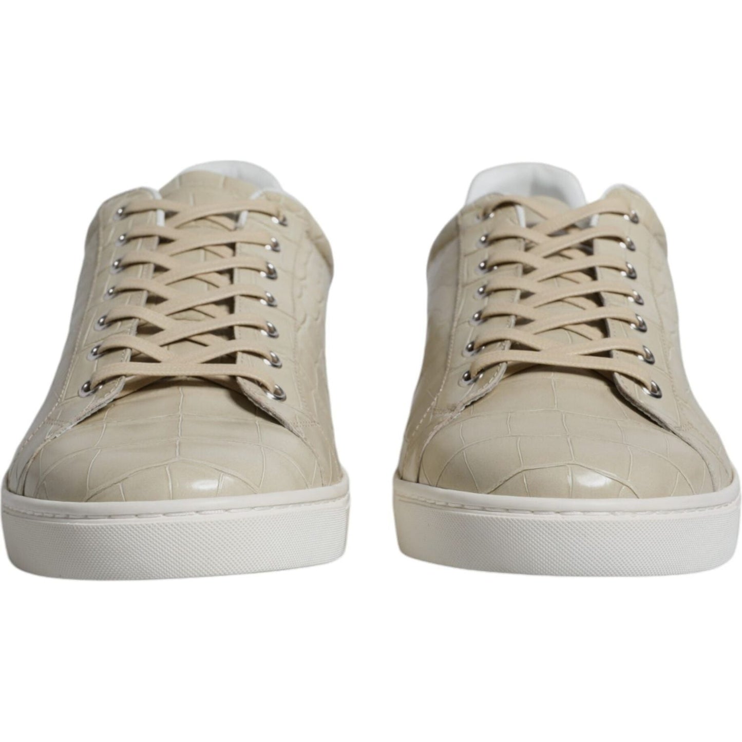 Dolce & Gabbana Beige London Leather Low Top Sneakers Shoes