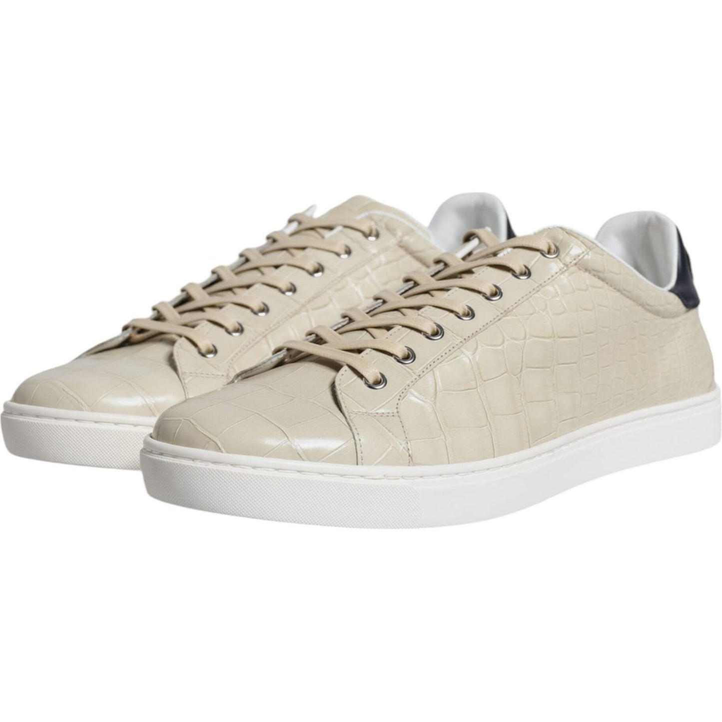 Dolce & Gabbana Beige London Leather Low Top Sneakers Shoes