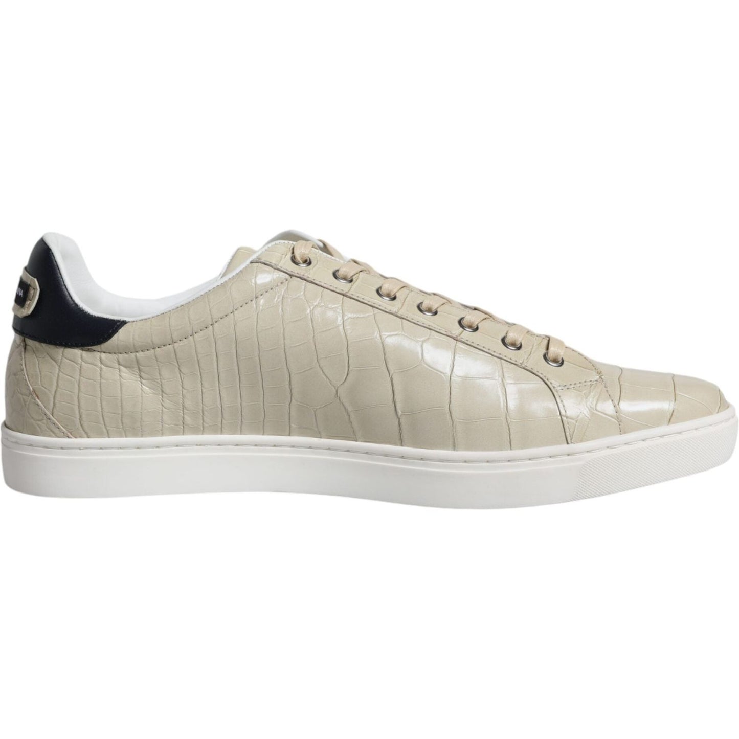 Dolce & Gabbana Beige London Leather Low Top Sneakers Shoes