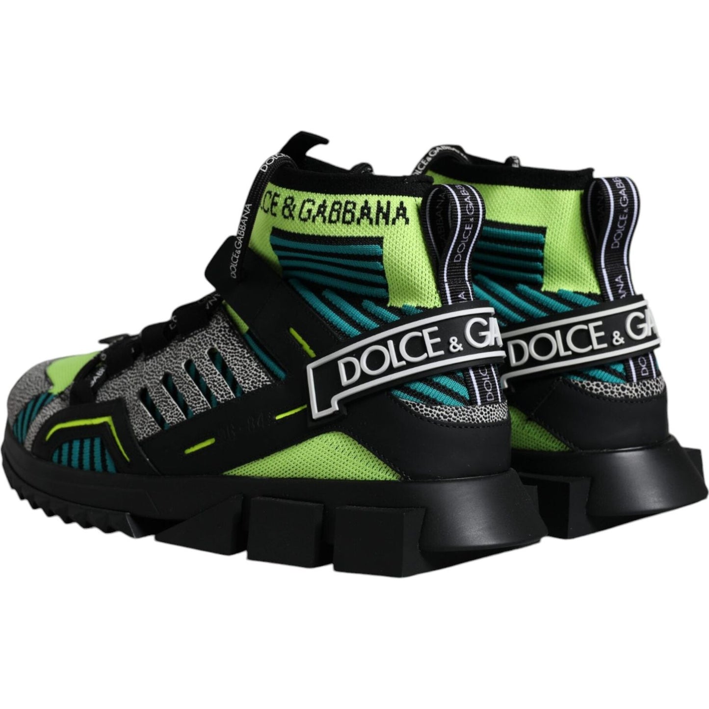 Dolce & Gabbana Multicolor Fabric High Top Sorrento Sneakers Shoes