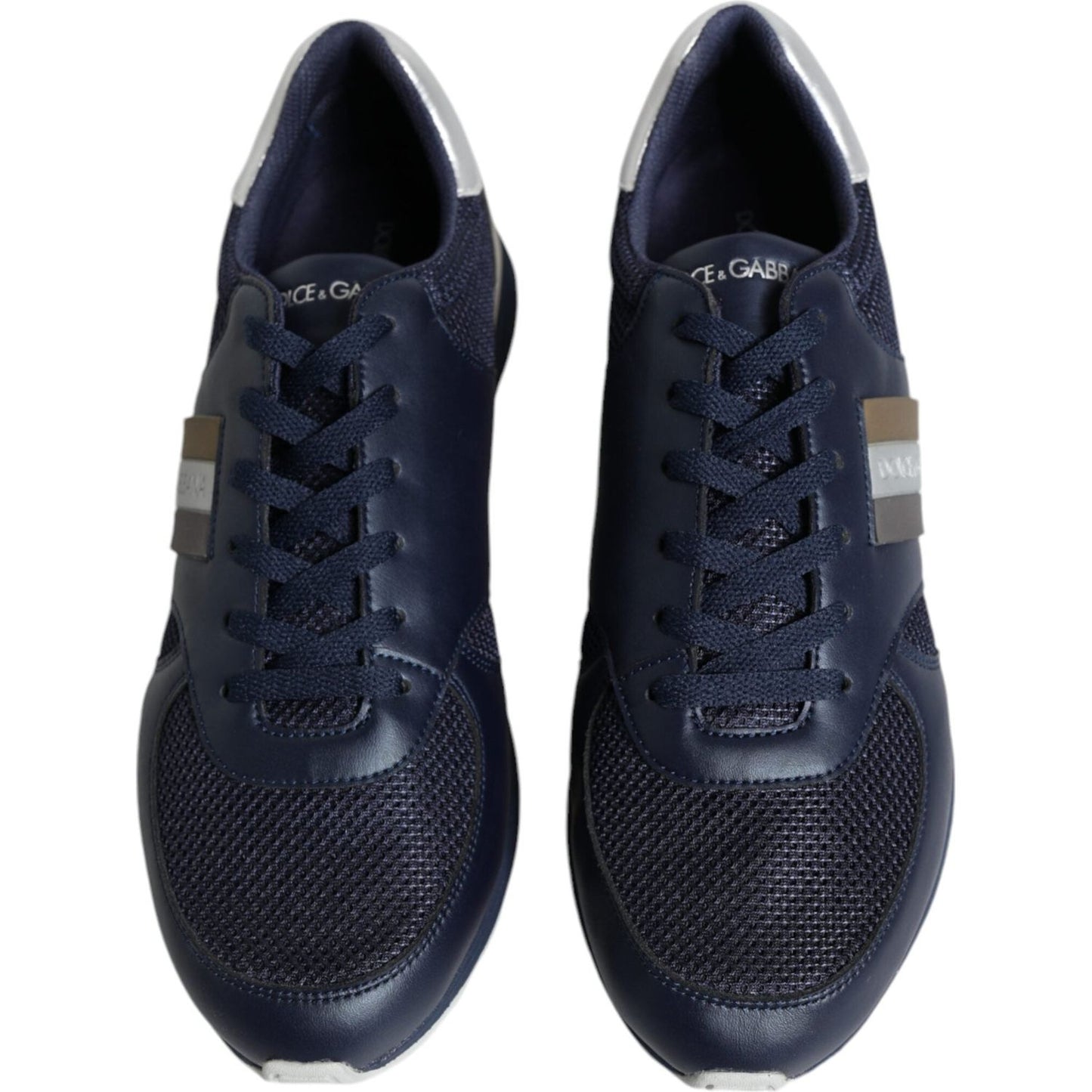 Dolce & Gabbana Blue Logo Leather Casual Men Sneakers Shoes