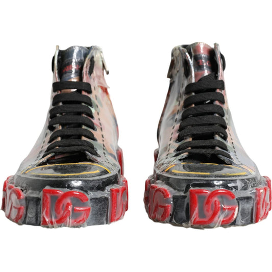 Dolce & Gabbana Multicolor Camouflage High Top Sneakers Shoes